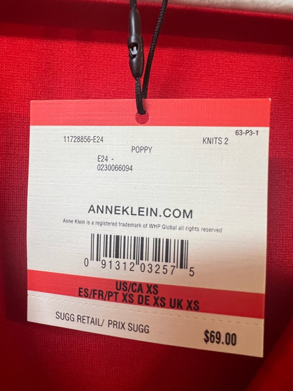 ANNE KLEIN Red Wrap Top XS NWT Gold Buckle Stretch Knit Blouse Career Classic - Picture 5 of 10